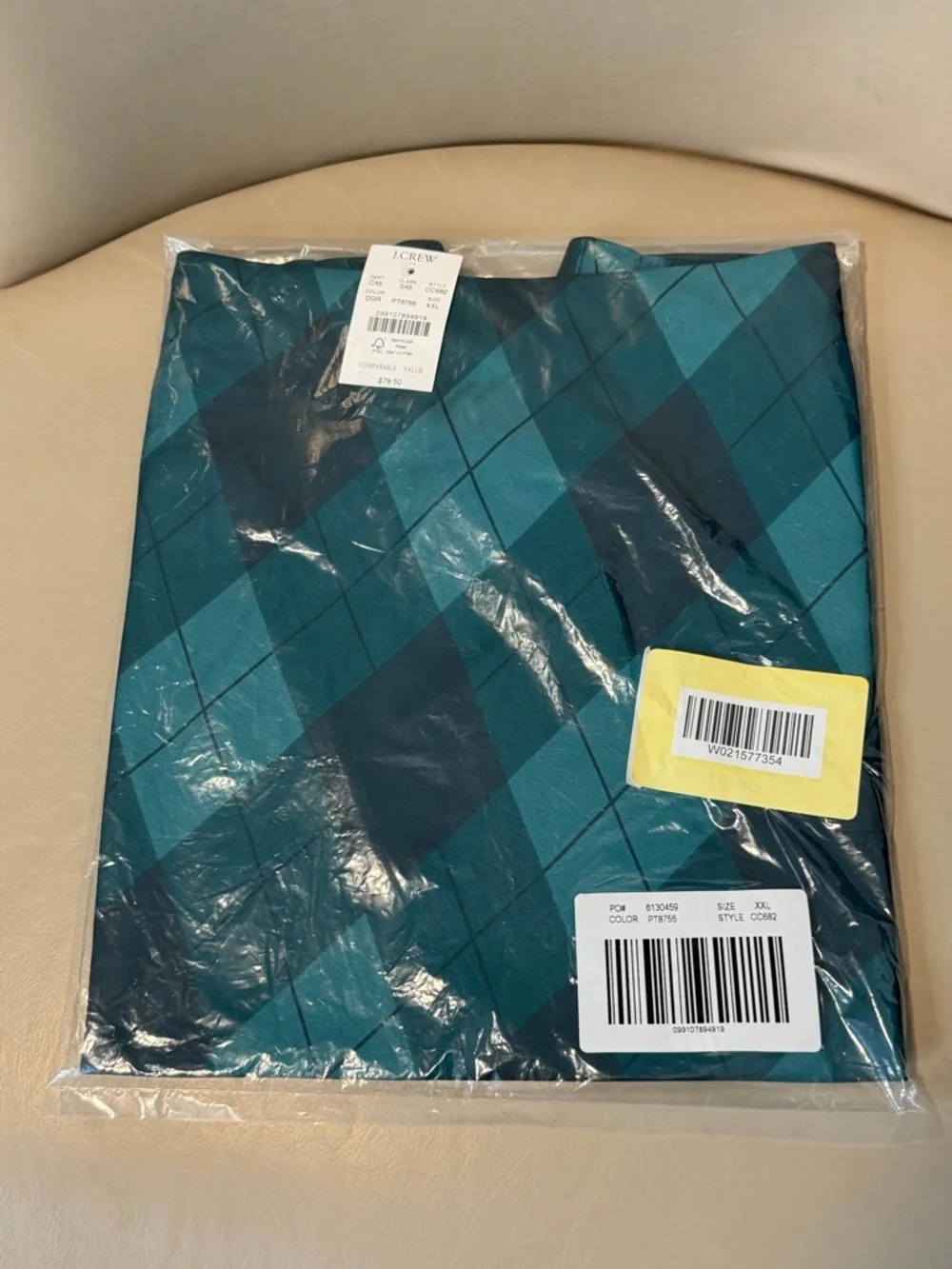 NWT! J. Crew Dark Green Argyle Mini Bias-Cut Slip Skirt. Size XXL.